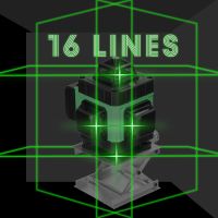 สติกเกอร์ปรับระดับ ° ได้ด้วยตัวเอง16เส้นเลเซอร์วัดระดับ3แบบอเนกประสงค์สติกเกอร์ติดผนังประดับผนังรอบทิศทางเครื่องมือใช้ปรับปรุงบ้าน