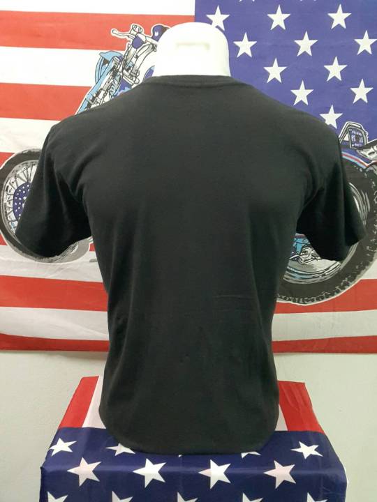 เสื้อยืดวินเทจ-เสื้อยืดคอกลมลายรถคลาสสิค-ลายธงชาติอเมริกา