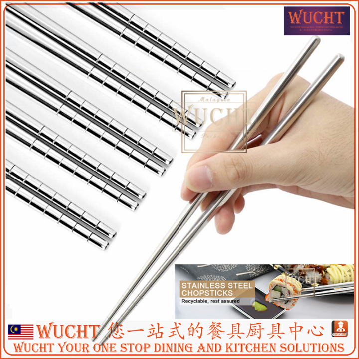 【WUCHT】Premium Reusable Stainless Steel Chopstick Dishwasher Safe
