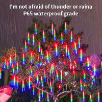 30ซม.50ซม. กันน้ำ LED ฝนดาวตก Falling Raindrop Fairy String Light สำหรับคริสต์มาสงานแต่งงาน Holiday Party Patio ตกแต่ง