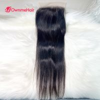 4x4 Transparent Lace Closure Only Human Hair Closure Brazilian Remy Hair Straight Hair Lace Closure Natural Hairline Pre Plucked