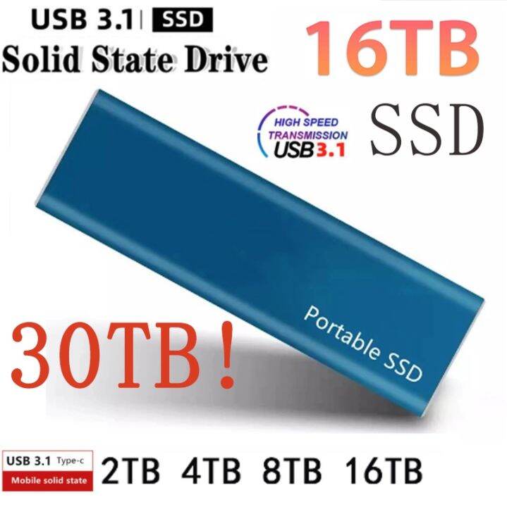 ㍿☃♨ Portable SSD 500GB 1TB 2TB 4TB 8TB Hard Drive 1TB External Solid
