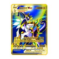 Pokemon 1000HP Arceus Gold Metal Card Toys EX GX VMAX Anime Figure Pikachu Charizard Game Shiny Rare Metal Collection Cards Gift