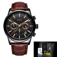 LIGE New Mens Watches Top Brand Luxury Military Sport Watch Men Leather Waterproof Clock Quartz Wristwatch Relogio Masculino+Box