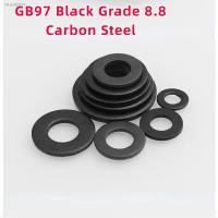 ♠✕ 5-100pcs M1.6 M2 M2.5 M3 M3.5 M4 M5 M6 M8 M10 M12 M14 M16 - M24 GB97 Black Grade 8.8 Carbon Steel Flat Washer Plain Gasket