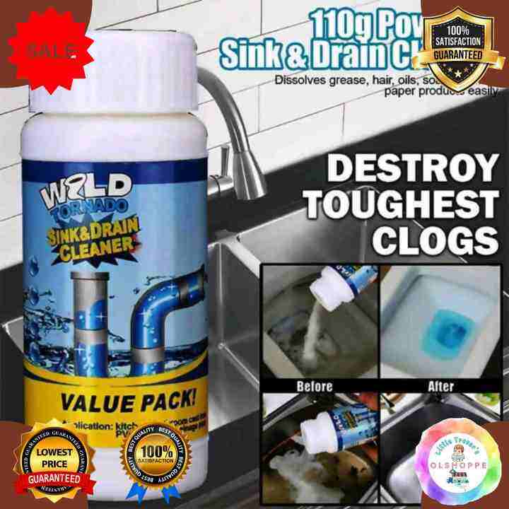Drain Cleaner and Wild Tornado Powerful Sink and Kitchen, Toilet, Pipe Dredging Lazada PH