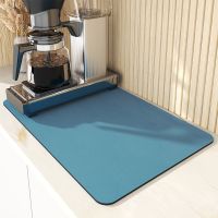 【cw】 Dry Absorbent Diatomite Drying Dishes Drain for Sink Countertop Placemat ！