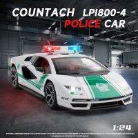 Countach รถ LPI800ของเล่นคริสต์มาสสำหรับเด็กผู้ชาย,ยานพาหนะของขวัญโลหะรถตำรวจดูไบขนาดเล็กรถสะสมได้1:24โมเดลรถอัลลอย