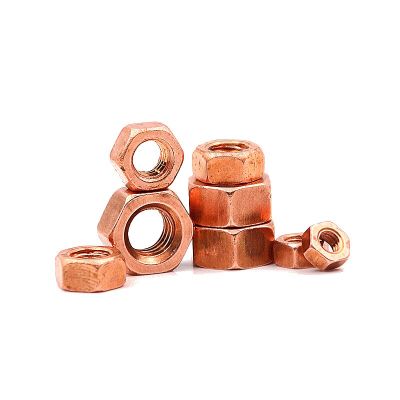 T2 Copper Hexagon Nut Red Copper Nut Conductive Conduction Nut Washer Locking Screw Cap Pure Copper M3 M4 M5 M6 M8 M10M12M16 Nails  Screws Fasteners