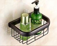 ▧ 7.6 inch Black Oil-Rubbed Brass Kitchen Sundries Basket Bathroom Shower Storage Baskets Paper Holder Shelf