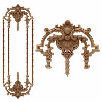 VZLX Floral Wood Carved Decal Corner Appliques Frame Wall Furniture Woodcarving Decorative Wooden Figurines Crafts Home Decor