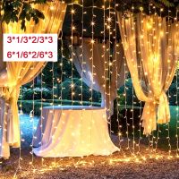 3x1 3x2 3x3 6x3 LED Curtain String Lights Christmas Decoration Garland Fairy Light New Year Wedding Holiday Lights With Remote