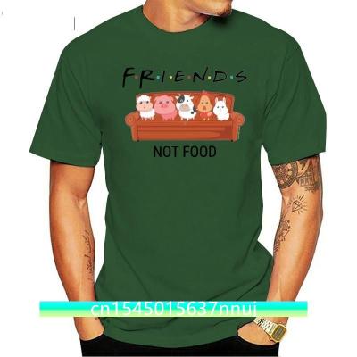 Animal Friends Not Food Funny T Shirt Black Size Hot Mens Cotton Cross Custom Shirt