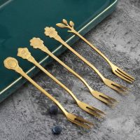 Durable Mini for DessertCake Stainless Steel Kitchen Accessories Flower Fork Salad Fork Fruit Toothpicks Tableware