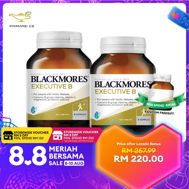 Blackmores Executive B 120 Tablets X 2 Bottles EXP:08/2025 [TWIN ...