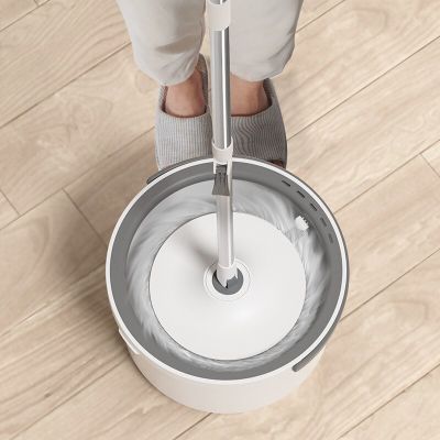 Floor Rotating Mop with Round Bucket Cleaning Tools Home Accessories Rag Squeeze Gadgets Sweeper Spin Products To Clean Tiles