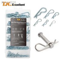 175 PCS Cotter Pins Heavy Duty Carbon Steel Zinc Plated R Hitch Pin Tractor Clip Cotter Pin For Car Mechanics Garages Workshops