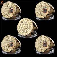 5PCS USA 82nd Airborne Division Screaming Eagles Army Military Gold Replica Metal Souvenirs Coins Gifts And Collectibles Badge