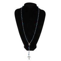 ARIN❥Catholic Crucifix Imitation Pearls Beads Rosary Necklace Religious Jesus