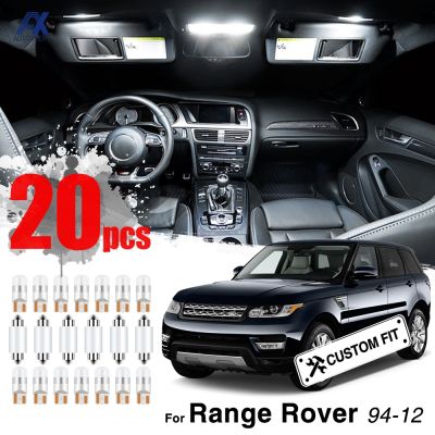 20ชิ้นภายในไฟ LED สำหรับ Range Rover 1994-2012แผนที่ในร่มกระจกโต๊ะเครื่องแป้งถุงมือกล่องลำต้นบูตอ่านหลอดไฟโคมไฟ C An BUS