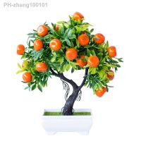 Artificial Fruit Orange Tree Potted Plastic Simulation Kumquat Planter Landscape Small Fake Plant Bonsai Home Garden Ornaments