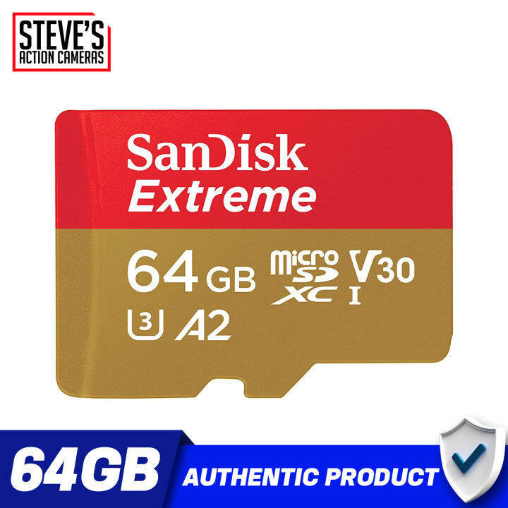 Sandisk Extreme 64gb Uhs-i U3 A2 Micro Sdxc Memory Card Speed Up To 170 