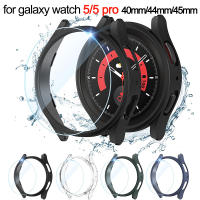 แก้ว + สำหรับ Samsung Galaxy Watch 5/5 Pro กันน้ำ PC Galaxy Watch 5 40 มม.44 มม.ฝาครอบนาฬิกา 5 Pro 45 มม.+ ตัวป้องกันหน้าจอ-sdfewsfewww