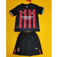 AC Milan KIDS JERSEY Kit 2122 2223เสื้อฟุตบอลหน้าแรกพร้อมกางเกงชุดเต็มเด็กชุดฟุตบอล JERSEY Suit