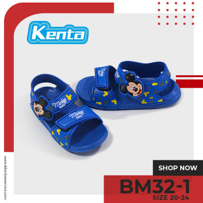 Kenta รองเท้าแตะสวมไฟล่อนแบบรัดส้นลาย Baby Mickey Mouse รุ่นฺBM32-1