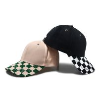 ♚ 2023 Baseball Cap Boys Girls Fashion Adjustable Peaked Cap Black White Plaid Hip Hop Outdoor Sunscreen Sport children 39;s hat