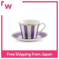 Noritake Cup &amp; Saucer (ยังใช้สำหรับชากาแฟ) 250cc งานรื่นเริงลาเวนเดอร์เครื่องลายครามชั้นดี T002B / M-248