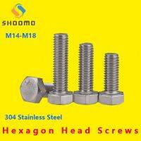 Hexagon Head Screws Outer Hex Bolt Threaded  External Hex  Head Cap Screw Bolt lengthening 304 Stainless Steel DIN933 M14/M18 Nails Screws  Fasteners