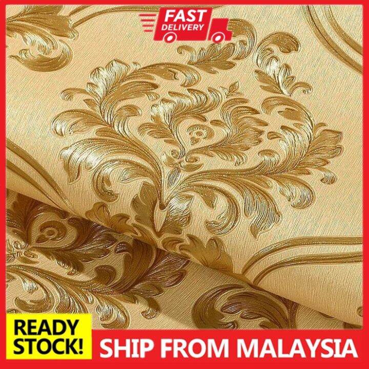3D Wallpaper Gold Pattern Wall Covering Non-Adhesive Wallpaper Home  Decoration [53cm x ] | Lazada
