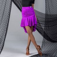 【hot】 Wrinkle and Design Female Latin Skirt Dancing Ballroom Belly NY23 W23D218