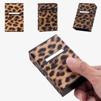 Leopard Cigarette Case for Woman Men Leather Box Holder Smoking Accessories Button Design 4 Colors