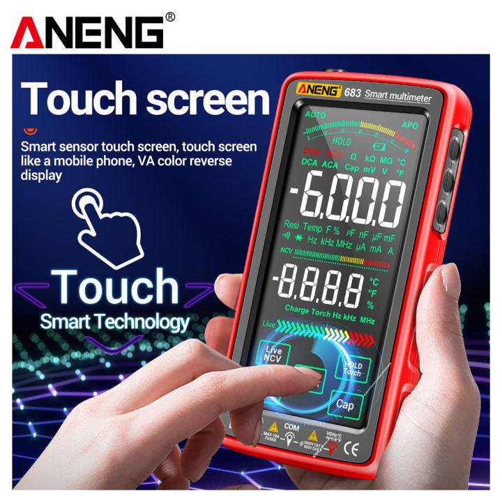 ส่งเร็ว-aneng-681-682-683-multimeter-tester-anti-burn-เครื่องวัดความจุไฟฟ้า-6000-นับไฟฉายแบบชาร์จไฟหน้าจอ-lcd-เครื่องมือวัด