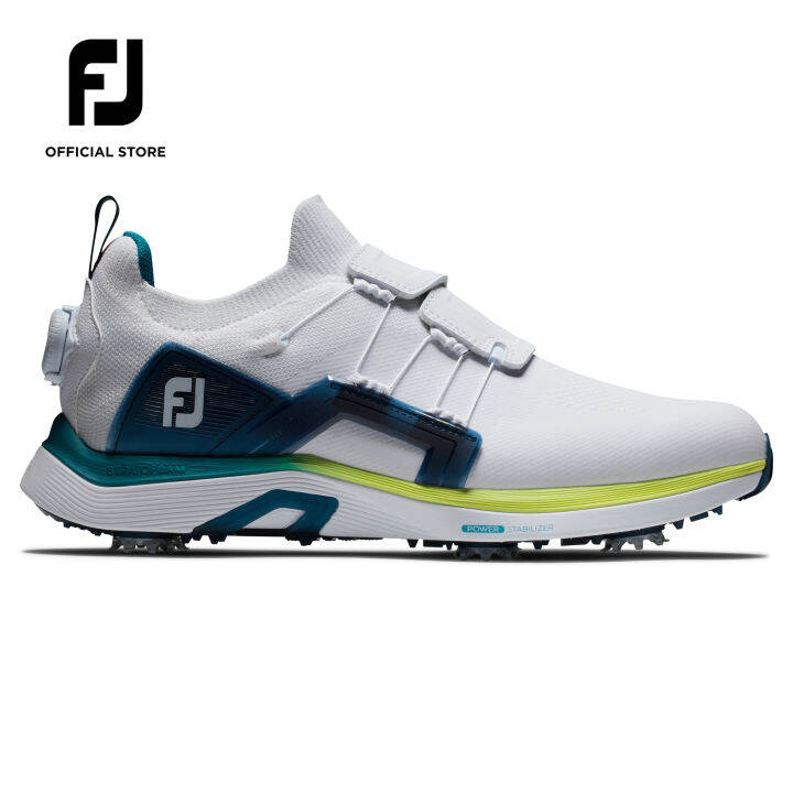 FootJoy FJ HyperFlex BOA Men's Golf Shoes White/Navy/Lime [WIDE WIDTH