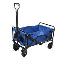 รถเข็นพับสี่ล้อแบบพกพา Oxford Cloth Outdoors Picnic Trolley for Fishing