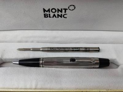 ปากกา MB สีเงินดำ พลอยดำ ปากกาหรู คลาสิค ปากกาลายเซนด์  0.7 mm