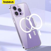 ▫ Baseus Magnetic Case for iPhone 15 14 Pro Max Support Wireless Charging Case for iPhone 13 12 11 Pro Clear Protective Cover Case