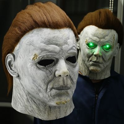 2020 New Horror Michael Myers LED Halloween Kills Mask Cosplay Scary Killer Full Face Latex Helmet Halloween Party Costume Prop