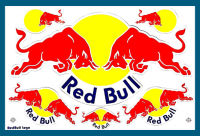 สติกเกอร์ PVC Red Bull สีแดง RB10 สติกเกอร์แต่งรถ สำหรับรถมอเตอร์ไซค์ ติดรถยนต์ หมวกกันน็อค โลโก้ Logo สปอนเซอร์ Sponsor Racing Stickers จำนวน 1 แผ่น