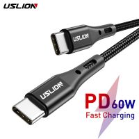 USLION PD 60W USB C To USB Type C Cable for Macbook Pro Quick Charge 3.0 Fast Charging Cord Type C Cable For Xiaomi Samsung S21 Docks hargers Docks Ch