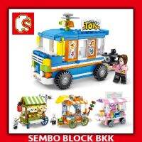 TOY ของเล่นเด็ก เลโก้ เลโก้SEMBO BLOCK ร้านค้า Street Food ตัวต่อร้านค้า ตัวต่อ Block นาโน LEGO NANO เสริมทักษะ