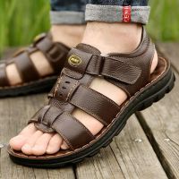 【CW】 Leather Men Sandals Male Shoes Outdoor Sandal Cowhide Beach Classic Non slip Men  39;s Sandles