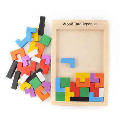 Colorful Wooden Tangram in-Teaser Puzzle Tetris Preschool Magination Toy