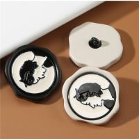 FCXDG 10pcs Lady Avatar Design Vintage Designer Buttons White Black Clothing Buttons DIY Sewing Supplies Fashion Resin Buttons Haberdashery