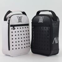 ☾ Korean version ANEW golf shoe bag for men and women golf rivet waterproof handbag smiley face GOLF storage bag