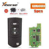 Ocmn 5ชิ้น xhorse XKMA00EN VVDI ลวดการควบคุมระยะไกล3ปุ่มรถกุญแจรีโมทสำหรับมาสด้า carkey สำหรับ v. VDI2 MINI Key TOOL พร้อมสติ๊กเกอร์ PIN cnsm