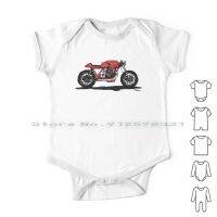 Cafe Racer-Red Guzzi Newborn Baby Clothes Rompers Cotton Jumpsuits Vintage Cafe Scrambler Classic Motorcycles Racers Cool